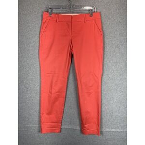 J Crew Cafe Capri Pants Womens 2 Pink Cropped Cotton Stretch‎ Slim Fit Preppy